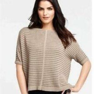 ANN TAYLOR Short Sleeve Boat Neck Stripe Sweat